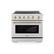 Front. ZLINE - 36 in. Wide 5 Elements Autograph 5.2 cu. ft. Paramount Freestanding Induction Range with Electric Oven w/ Gold Accents - Stainless Steel.