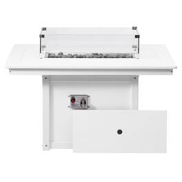 WestinTrends - Helios 46" Modern Outdoor 55,000 BTU Patio Gas Propane Rectangle Deck Fire Pit Table - White