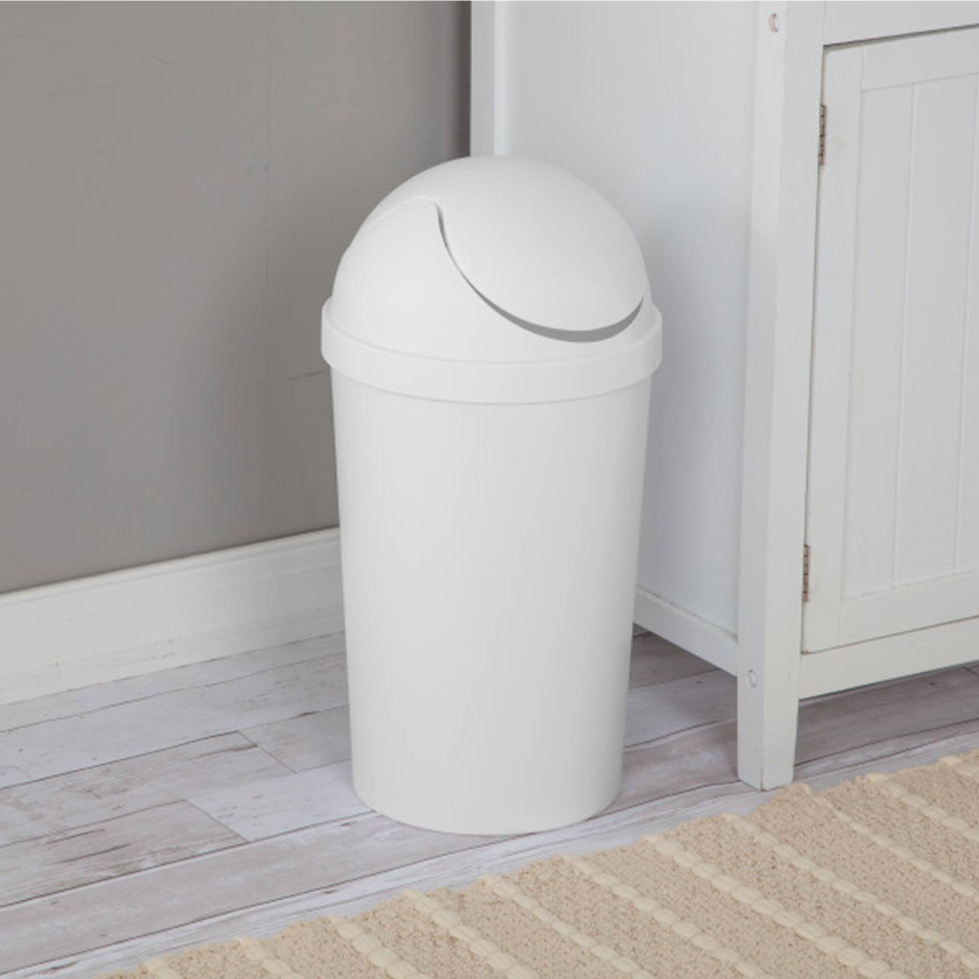 Alt View 10. Sterilite - Sterilite 10838006 3 Gallon Round Swing Top Plastic Wastebasket, White (12 Pack) - White.