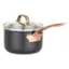 The image features a large black pot with a gold handle, made by Viking. The pot is sitting on a stove, ready for cooking.