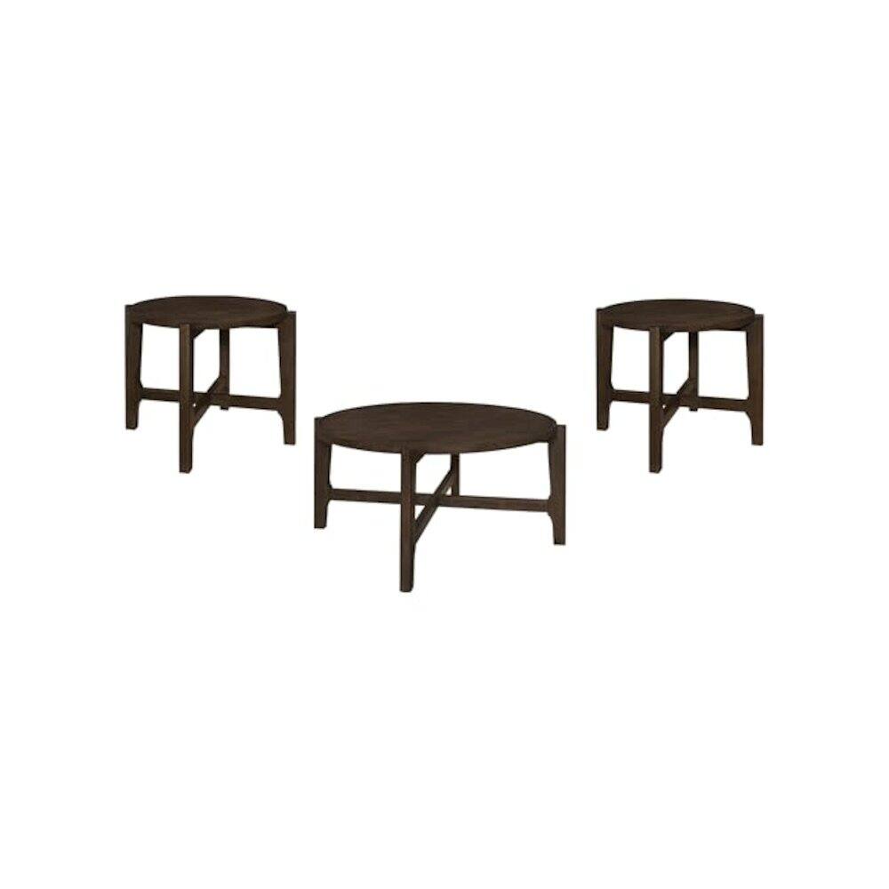 Coaster Co. of America - Cota 3-piece Solid Wood Coffee and End Table Set Dark - Brown
