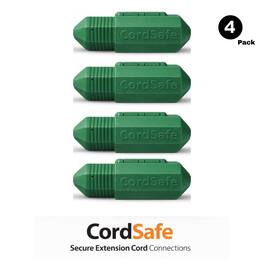 CordSafe - Plus Extension Cord Safety Cover, Water Resistant Plug Protector, Made in the USA, 4-Pack - Green