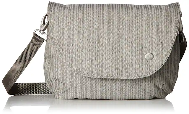 Front. Haiku - Haiku Bliss RFID Blocking Crossbody Saddle Bag - Gray Poplar.