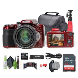 Kodak - PIXPRO AZ425 20MP Digital Vlogging Camera +32GB Memory Card + More - Red