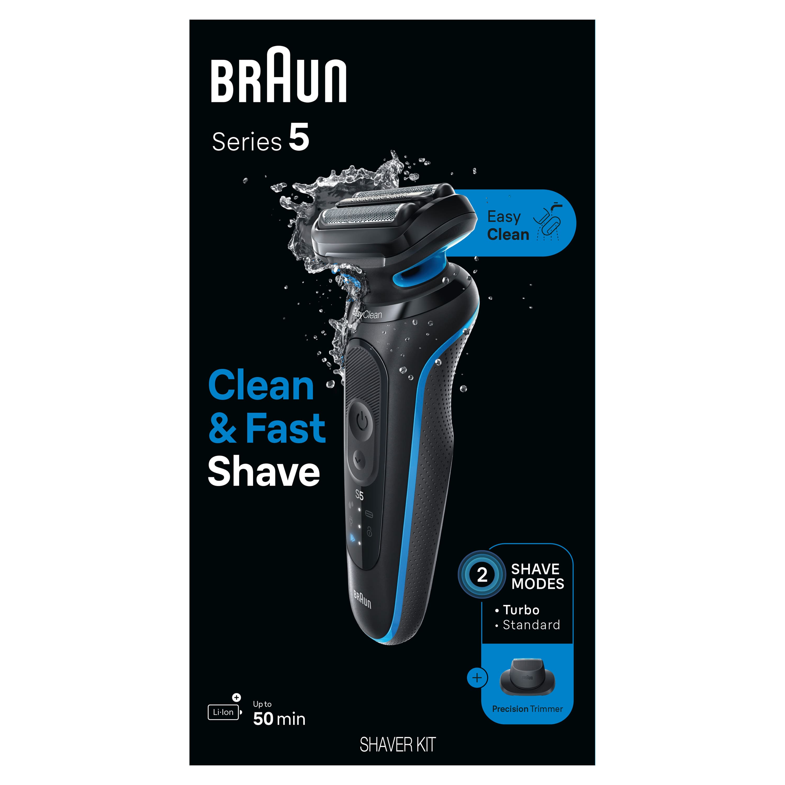 Alt View 12. Braun - Series 5 Wet/Dry Electric Shaver - Blue.