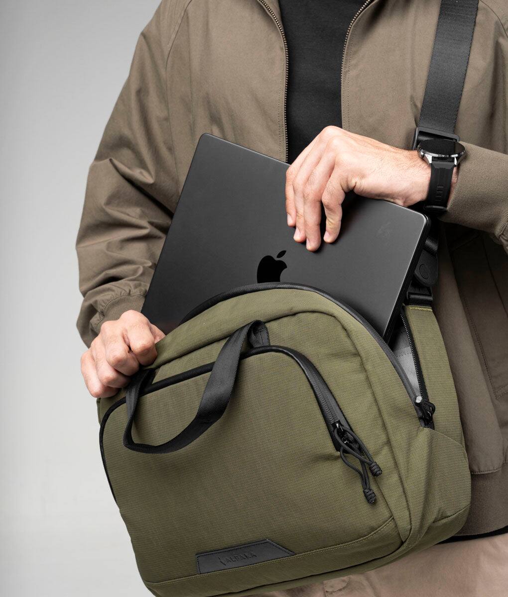 Alt View 2. ALPAKA - Bravo Brief for 14" Laptop with Detachable Shoulder Strap and Luggage Pass-Through - Green.