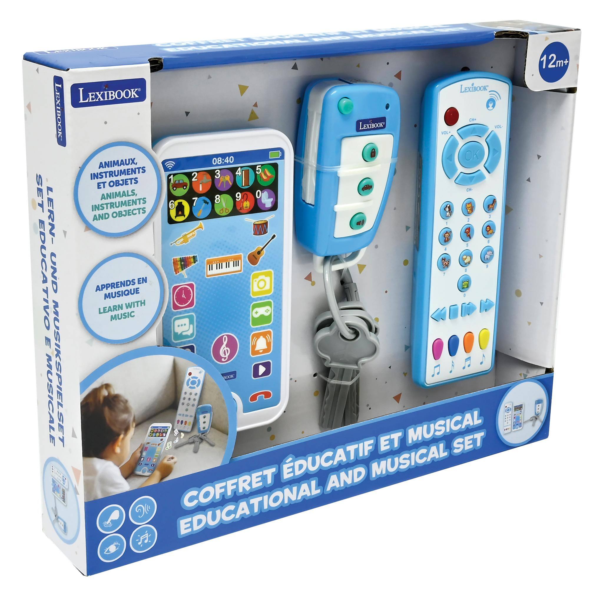 LexiBook

ANIMAUX, INSTRUMENTS ET OBJETS  
ANIMALS, INSTRUMENTS AND OBJECTS

APPRENDS EN MUSIQUE  
LEARN WITH MUSIC

COFFRET ÉDUCATIF ET MUSICAL  
EDUCATIONAL AND MUSICAL SET

12m+