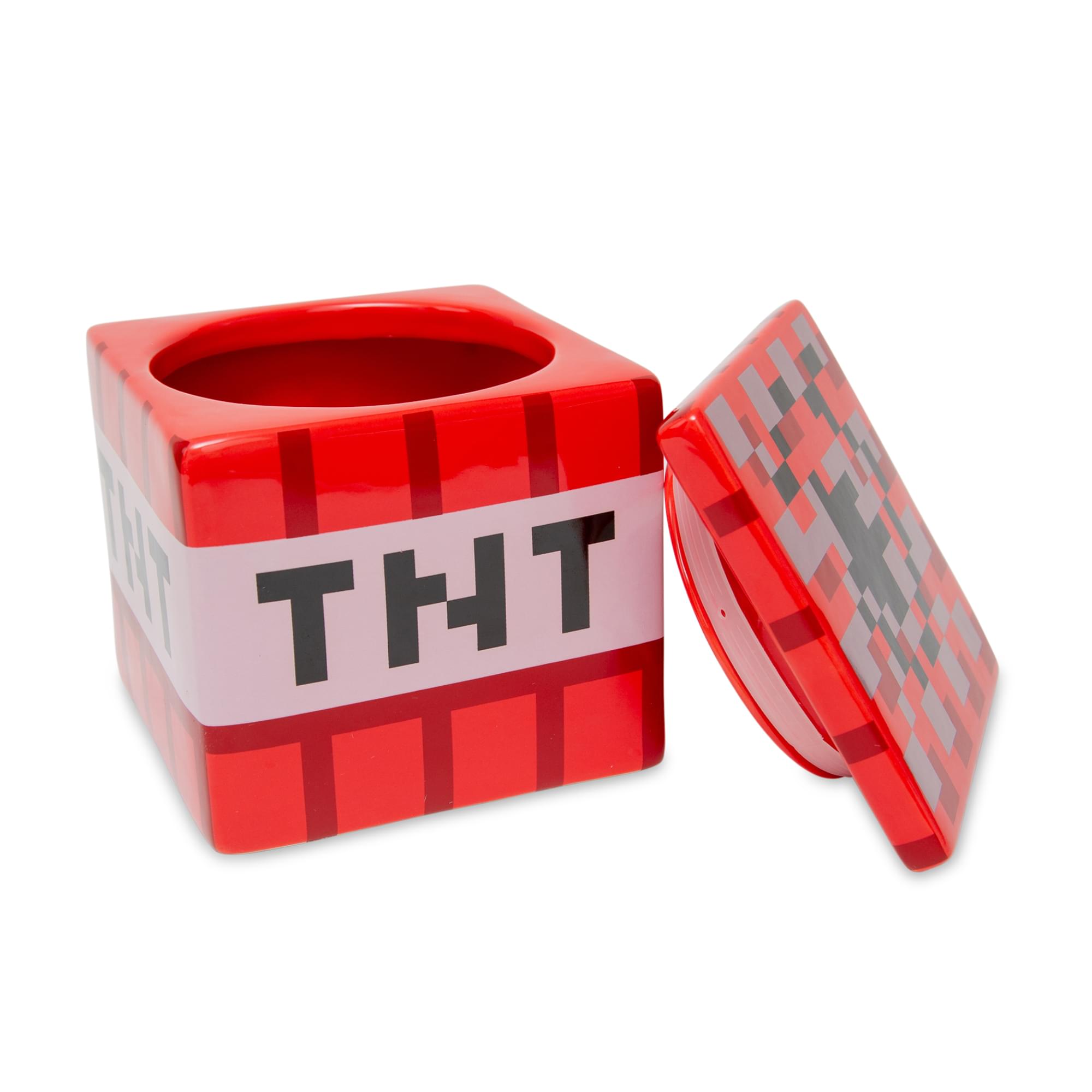 Alt View 1. Ukonic - Minecraft TNT Block Ceramic Cookie Jar Container | 6 Inches Tall - Red.