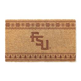 Jardine - Florida State Seminoles 18" x 30" Holiday Coir Doormat - Brown