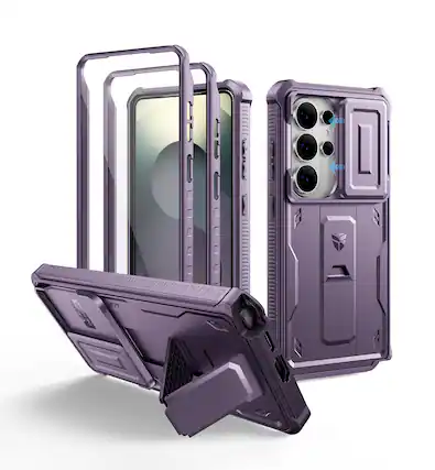 Front. Dexnor - Hard Shell Case for Samsung Galaxy S26 Ultra with Camera Cover & Screen Protector, Heavy-Duty Rugged cover - Phantom Purple.