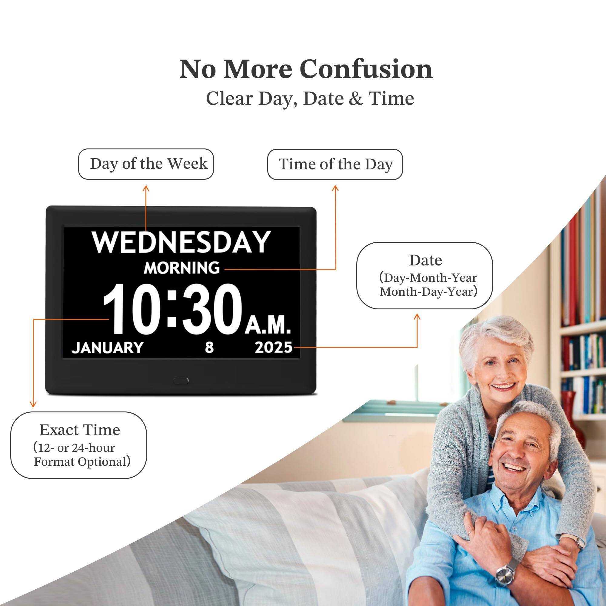 No More Confusion  
Clear Day, Date & Time  

Day of the Week: WEDNESDAY  
Time of the Day: MORNING  
Date (Day-Month-Year Month-Day-Year): JANUARY 8 2025  
Exact Time (12- or 24-hour Format Optional): 10:30 A.M.