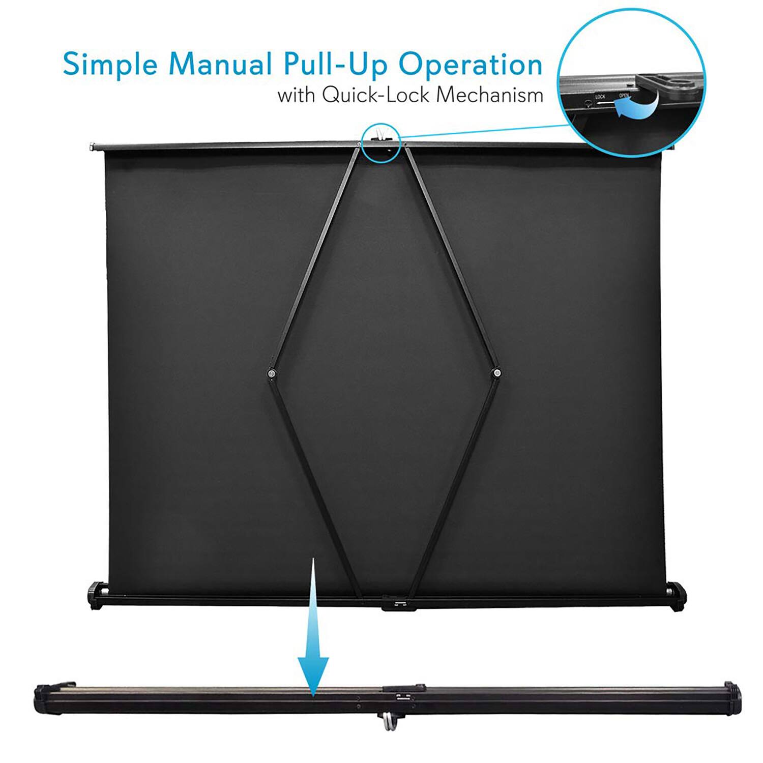 Simple Manual Pull-Up Operation with Quick-Lock Mechanism
