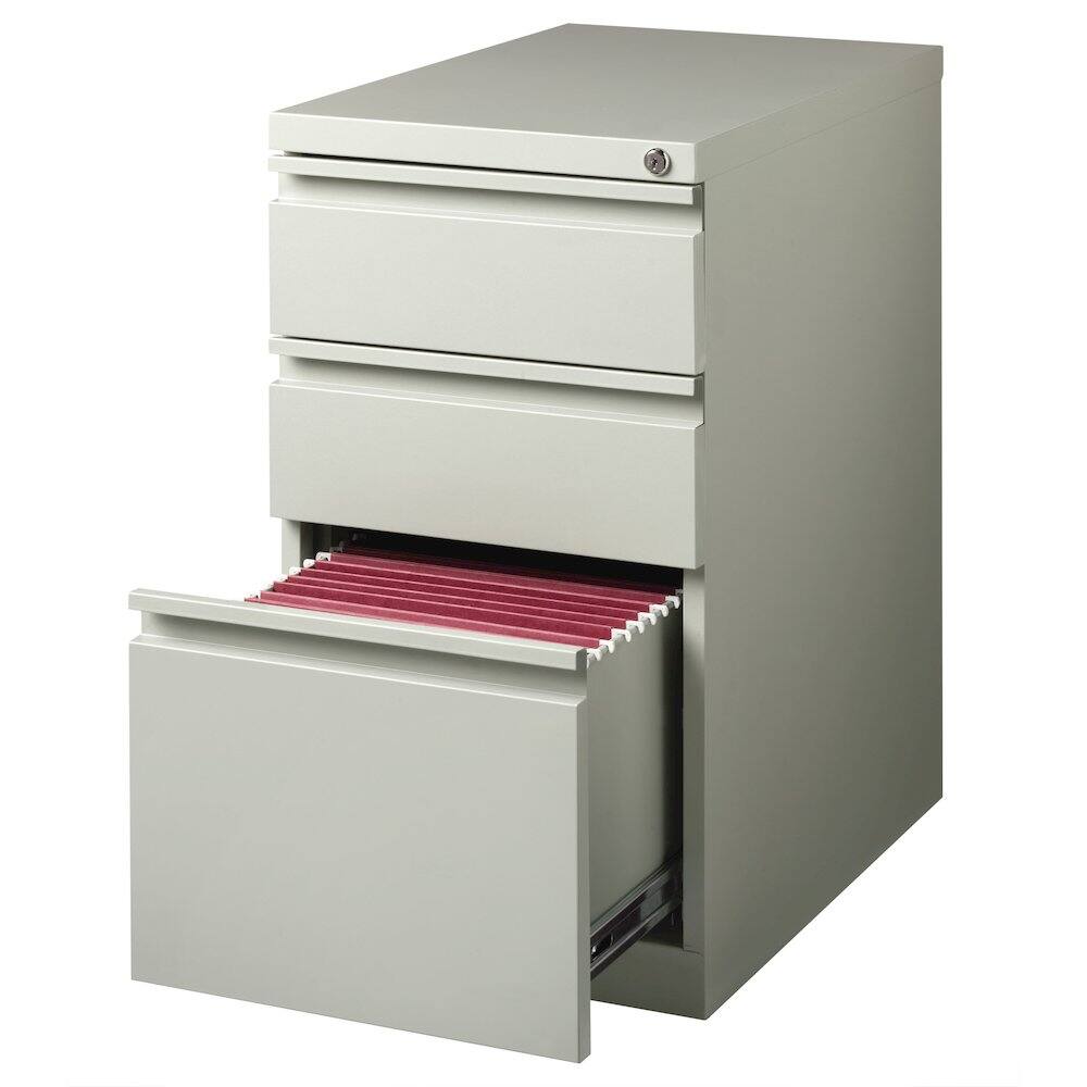Alt View 2. Hirsh - Hirsh 23" Deep Mobile Pedestal File Cabinet 3 Drawer Box-Box-File, Light Gray - Gray.