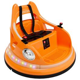 Jojoka - 12V Kids Bumper Car, 360° Spin, Remote Control, LED, Bluetooth, 2 Speeds, Safety Belt, Ages 4–8 - Orange