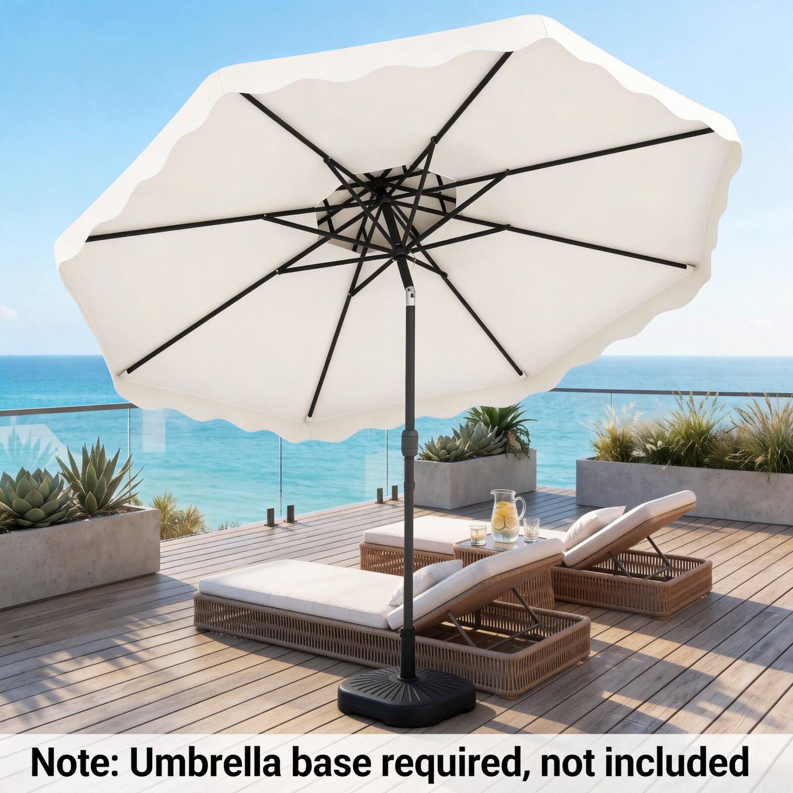 Note: Umbrella base required, not included