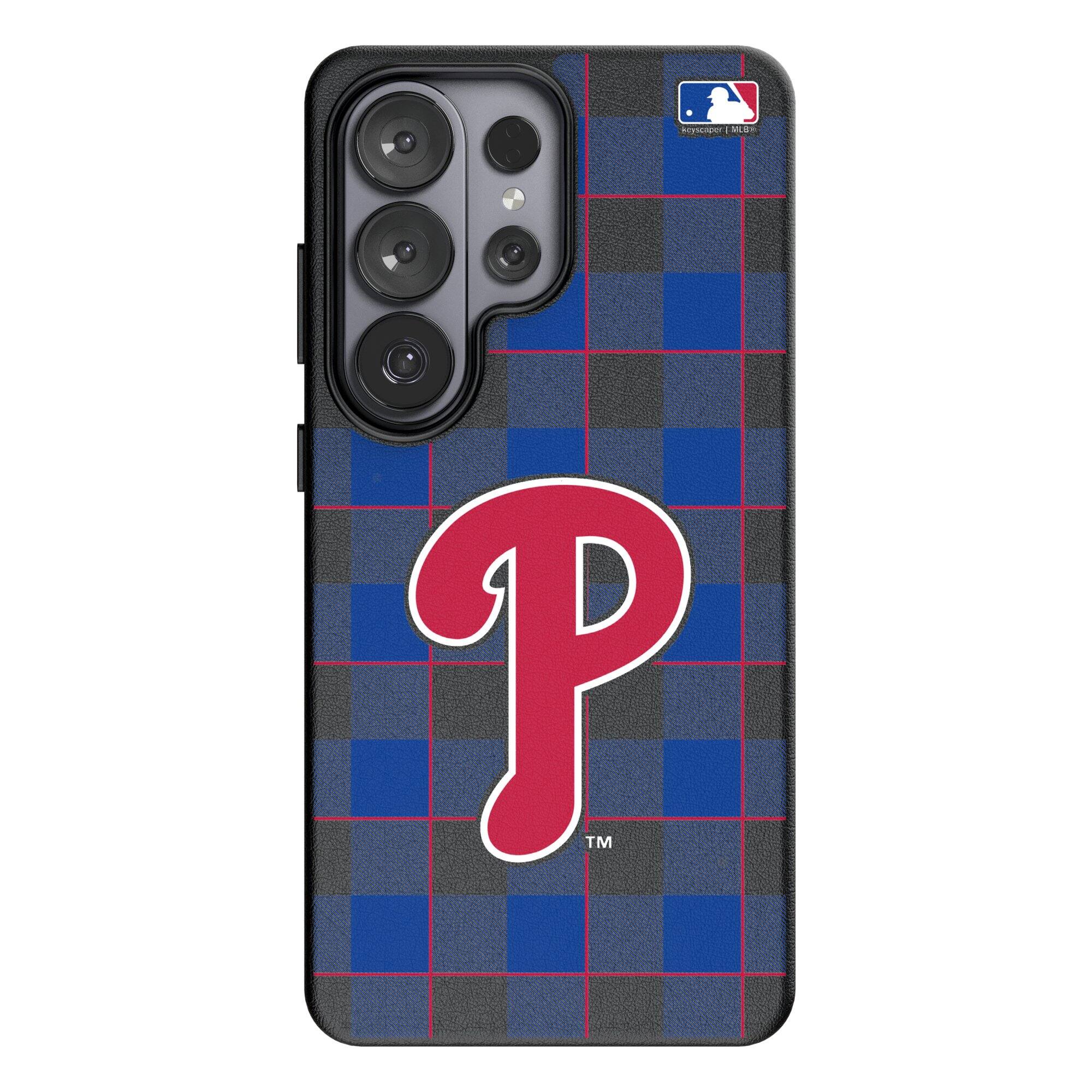 Front. Keyscaper - Plaid Galaxy Magnetic Bump Case - S25 - Black.