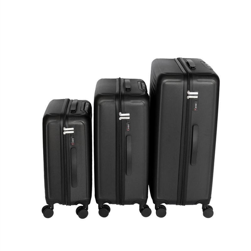 Alt View 5. HTUTWOO - Luggage 3-Piece Set (20/24/28) - ABS Hardshell Suitcase, 360° Silent Spinner Wheels, Combination Lock, Ultra Lightweight - Antique Black.