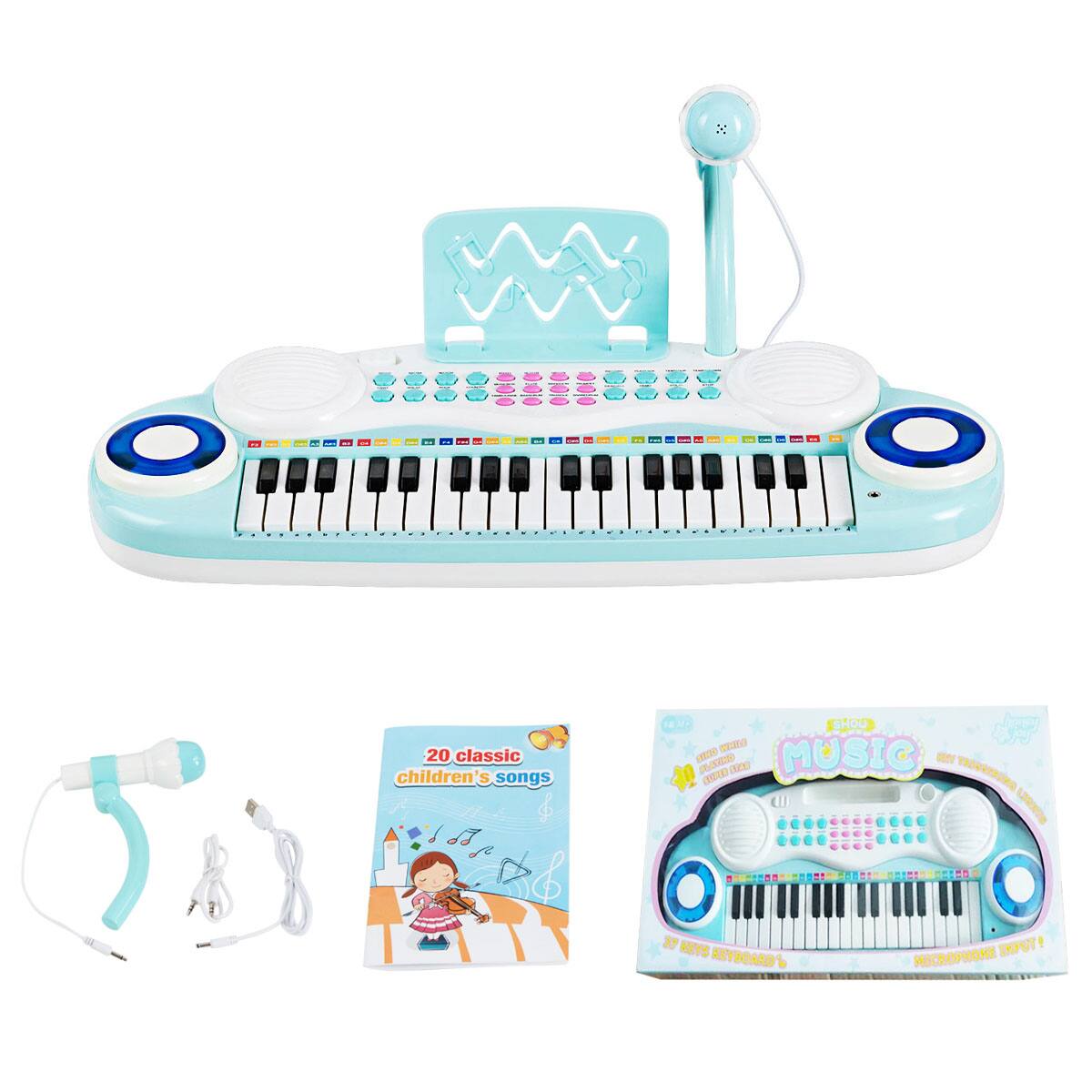 Costway - 37-Key Toy Keyboard Piano Electronic Musical Instrument - Blue