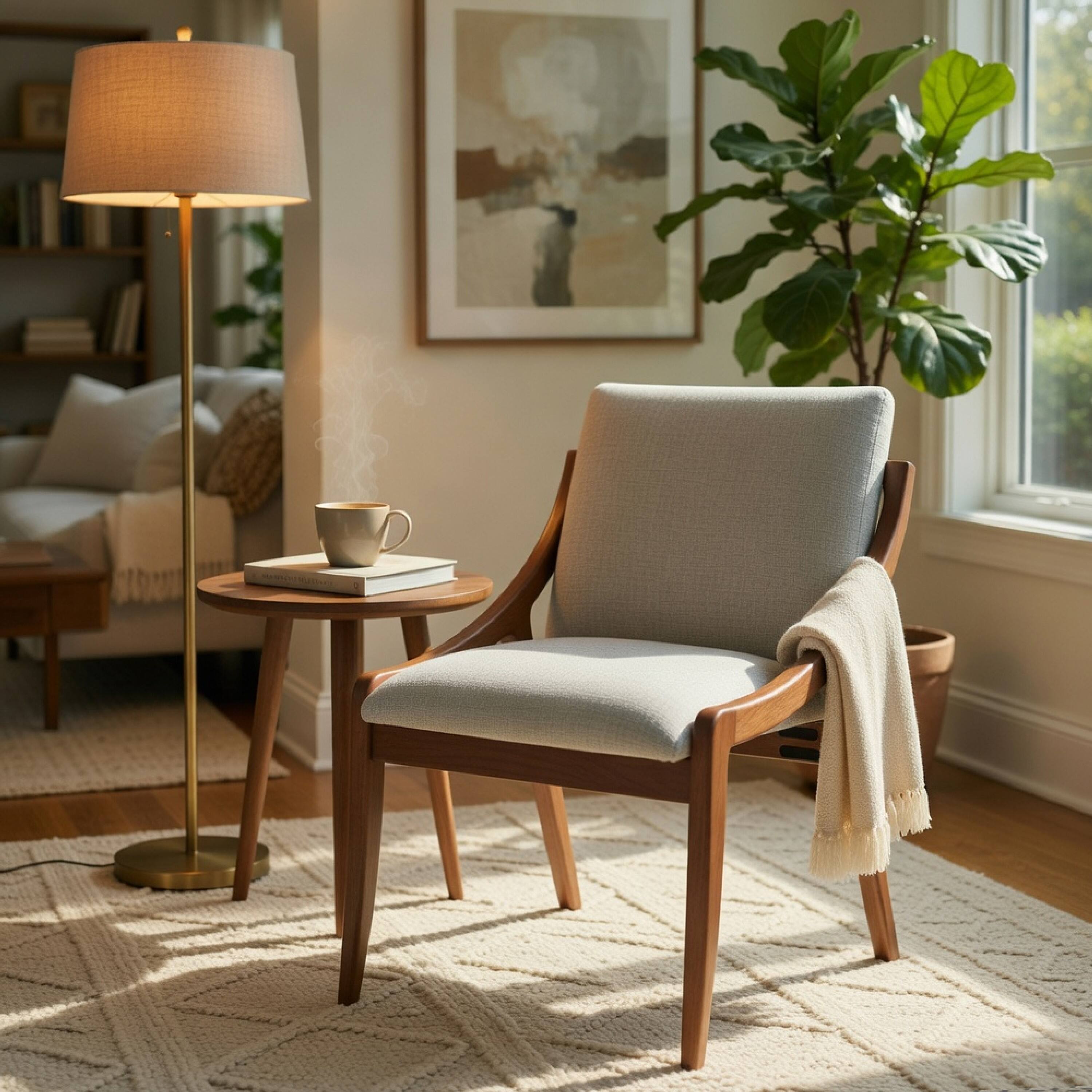 Alt View 7. Manhattan Lane - Kea Dining Side Chair Set of 2, Gray Chenille, Vintage Oak Brown Frame - Gray, Oak Brown.