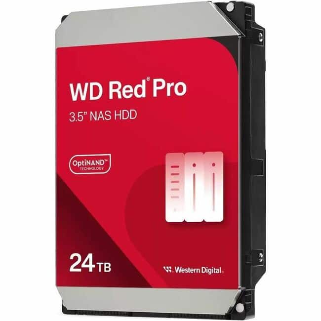 Western Digital - WD Red Pro WD241KFGX 24 TB Hard Drive - 3.5" Internal - SATA - Conventional Magnetic Recording (CMR) Method - NAS