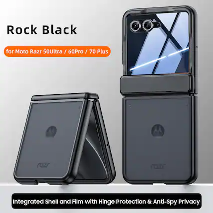 Rock Black for Moto Razr 50Ultra / 60Pro / 70 Plus
Integrated Shell and Film with Hinge Protection & Anti-Spy Privacy