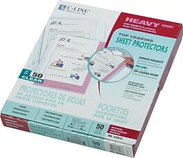 C-line - Heavyweight, Sheet Protectors, 8-1/2" x 11", 50/Box - Clear