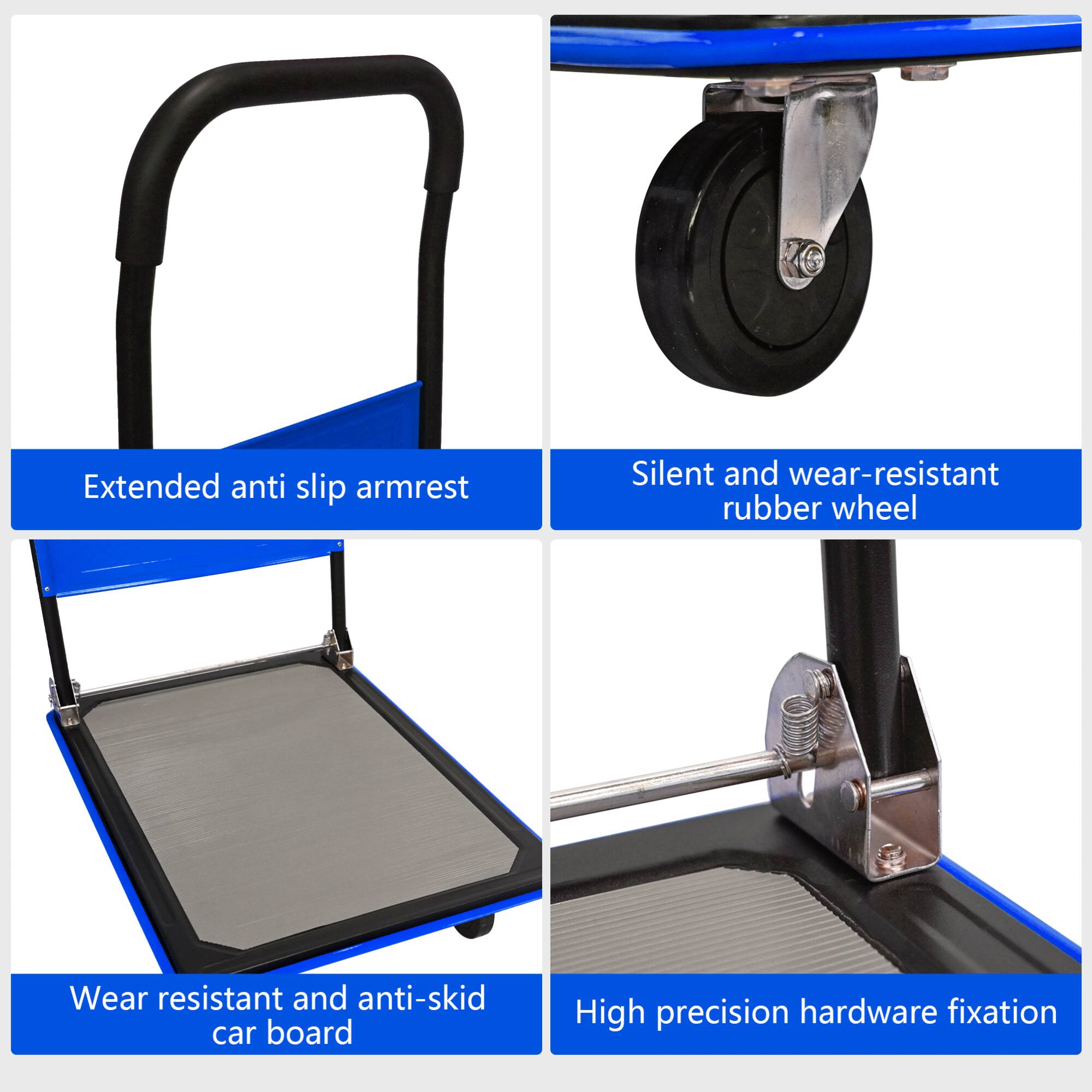 Extended anti-slip armrest  
Silent and wear-resistant rubber wheel  
Wear-resistant and anti-skid car board  
High precision hardware fixation