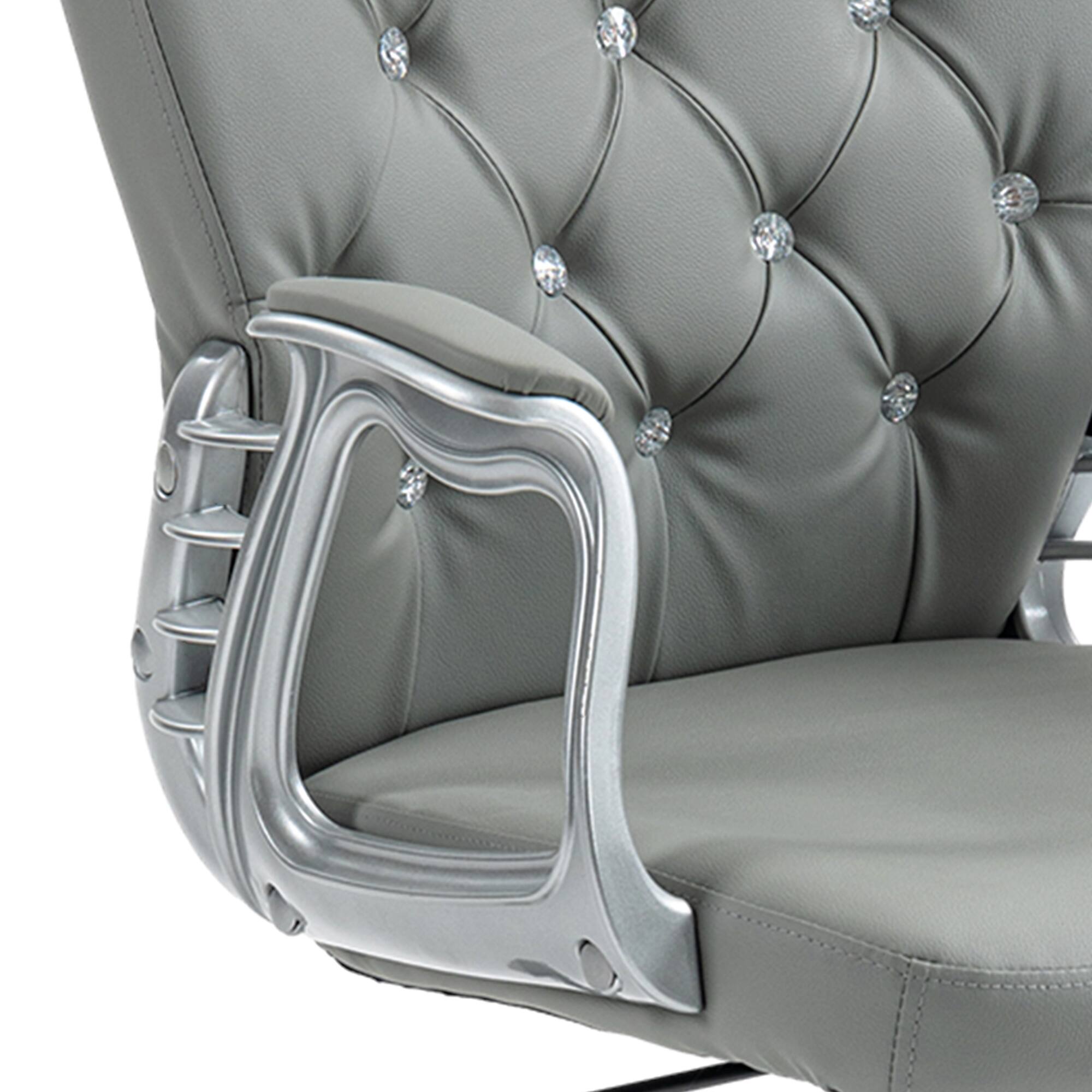 Alt View 8. Vinsetto - Tufted Desk Chair, Home Office Chair with Padded Armrests - Gray.