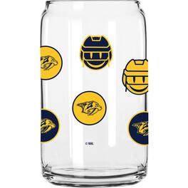 Logo Brands - Nashville Predators 16oz. Smiley Can Glass - Multicolor