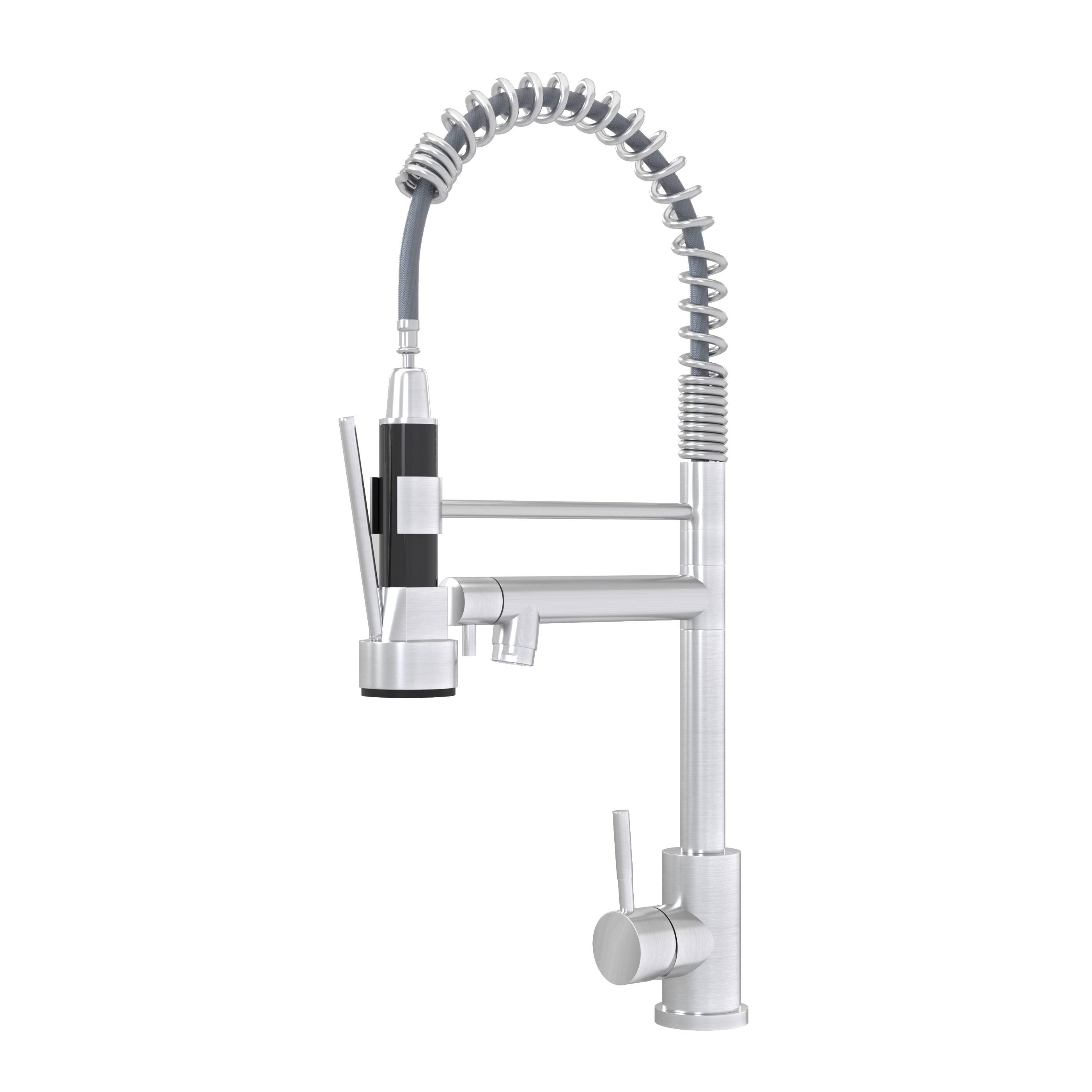 Alt View 1. Siljoy - Bothwa Home CUPC Certified 19" Single Handle Kitchen Faucet ( Brushed Nickel Finish) - Brushed Nickel.