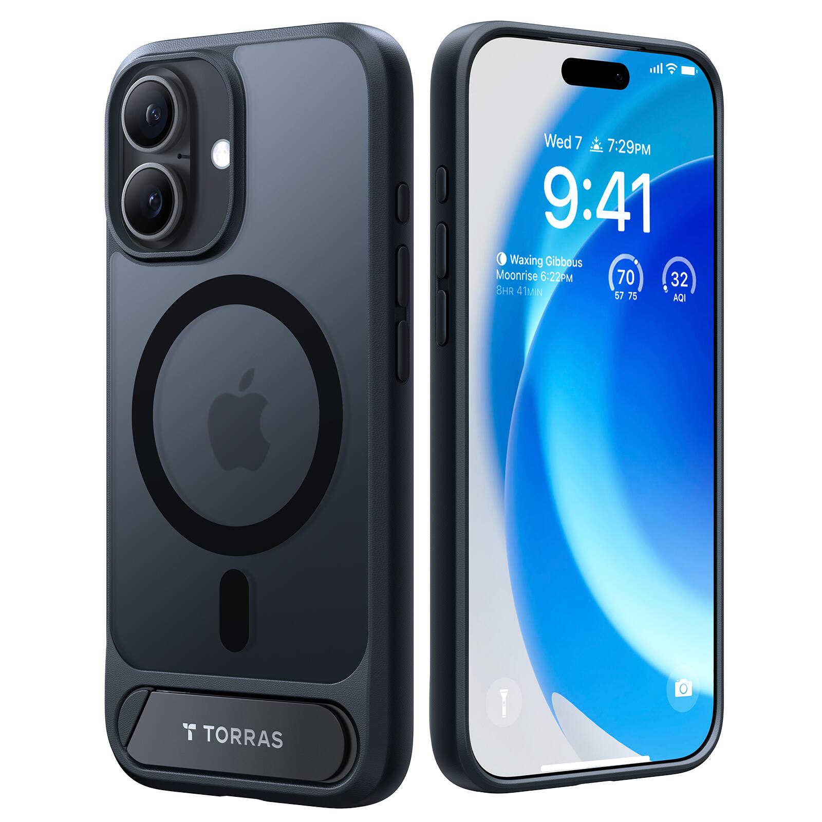 TORRAS - Ostand L1 Case for iPhone 17 - Obsidian Black