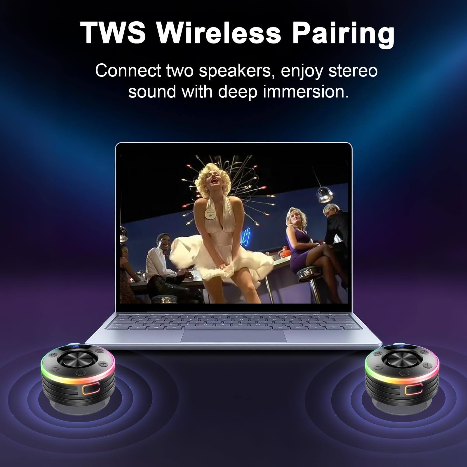 TWS Wireless Pairing  
Connect two speakers, enjoy stereo sound with deep immersion.