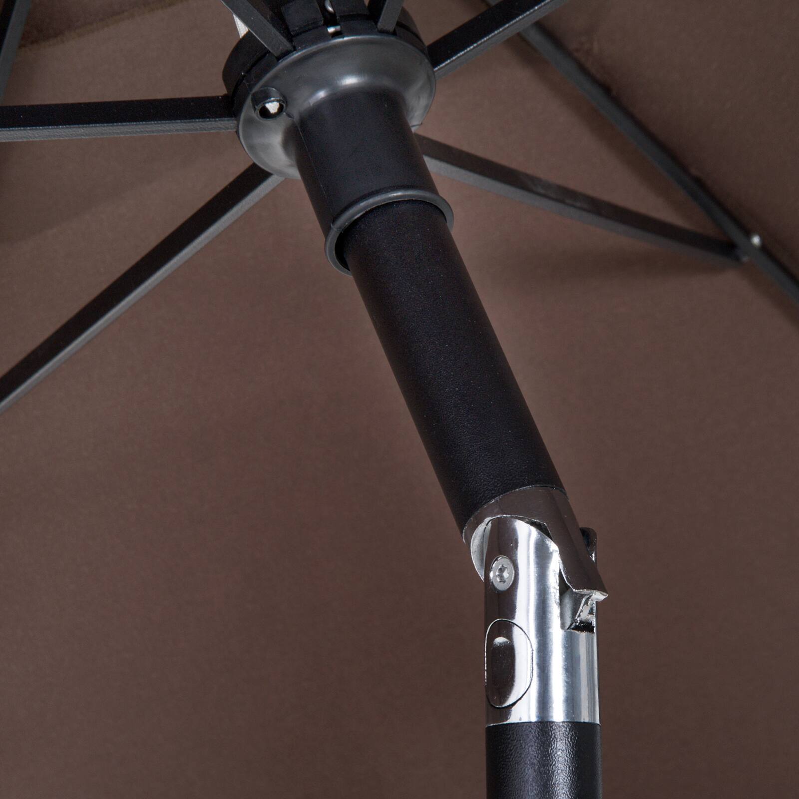 Alt View 7. Outsunny - 4 Piece Outdoor Patio Dining Furniture Set, 2 Folding Chairs, Adjustable Angle Umbrella - Brown.