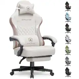 GTPlayer - Gaming Chair Fabric Computer Office Chair with Linkage Armrests High Back Desk Chair - Orange