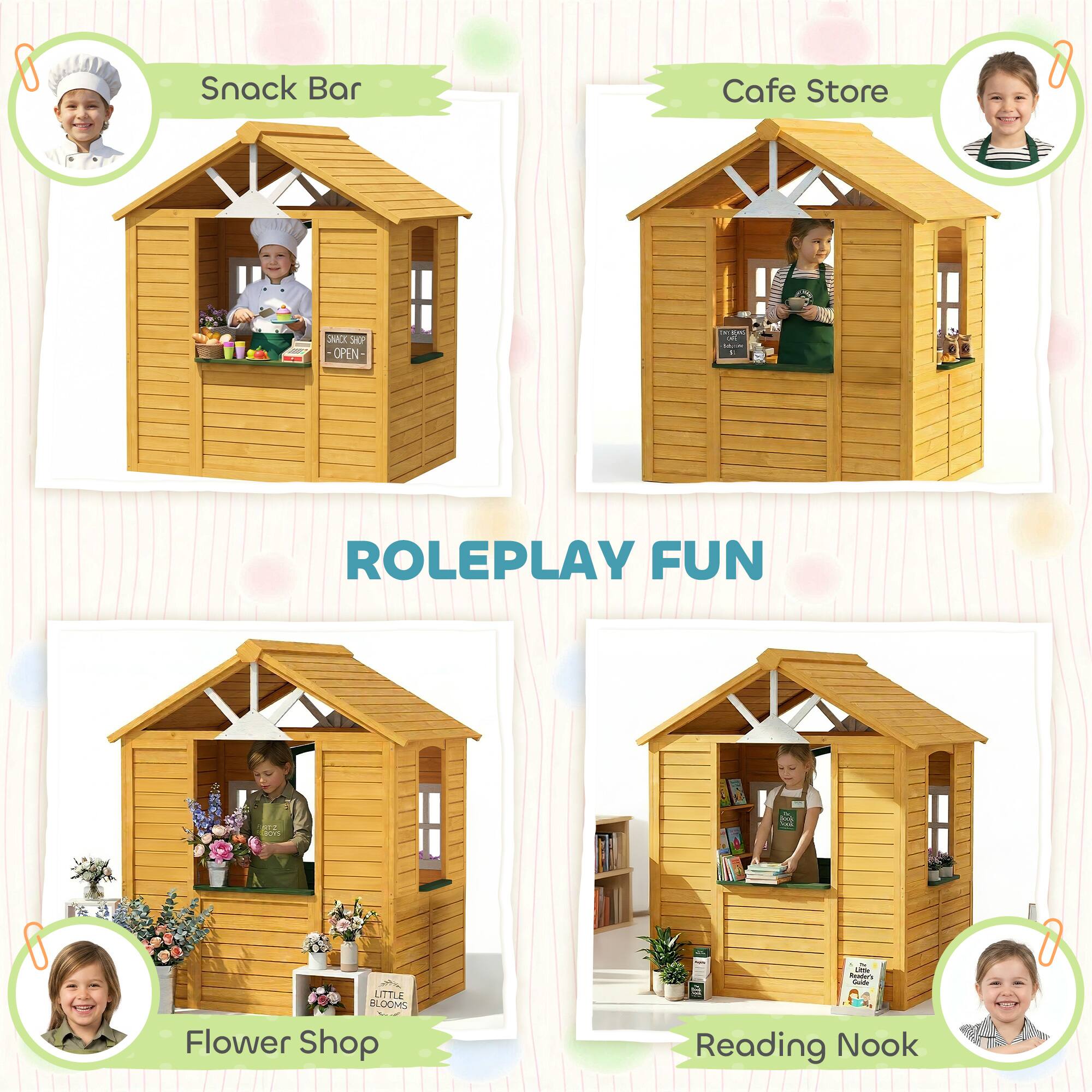 Snack Bar  
Cafe Store  
Flower Shop  
Reading Nook  

ROLEPLAY FUN