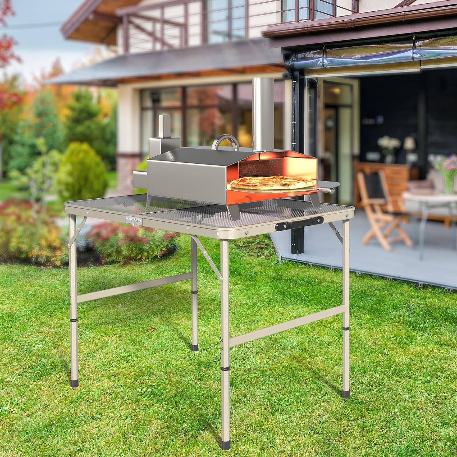 Alt View 7. Winado - 3FT Folding Camping Table Portable Picnic Table w/ Adjustable Height Aluminum Table for Indoor Outdoor Beach Patio Party - Gun.