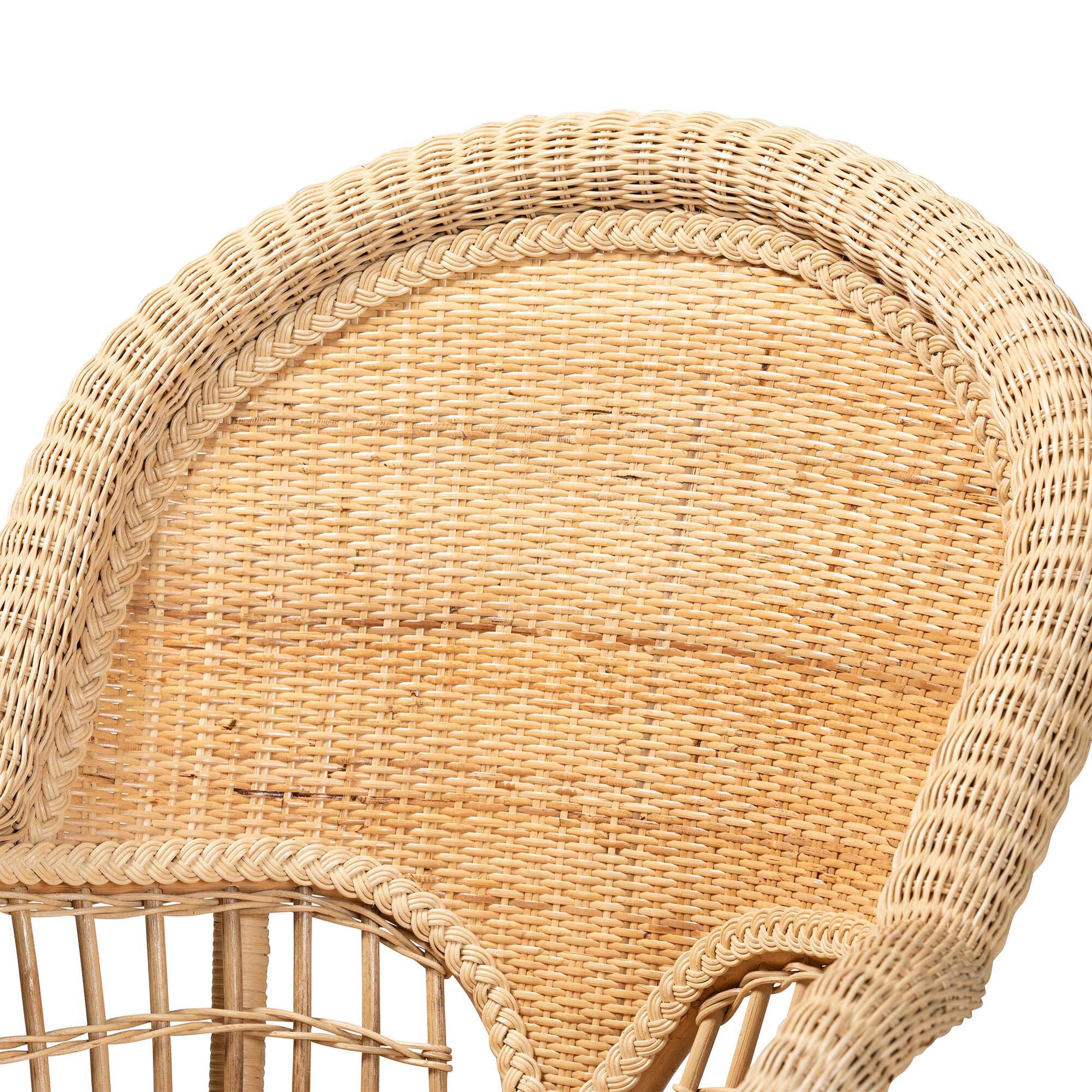 Alt View 1. bali & pari - Ratu Modern Bohemian Rattan Accent Chair - Natural Brown.