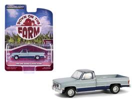 Greenlight - 1985 GMC Sierra Classic K2500 Pickup Truck "Down on the Farm" Series 9 1/64 Diecast - Silver Metallic And Midnight Blue