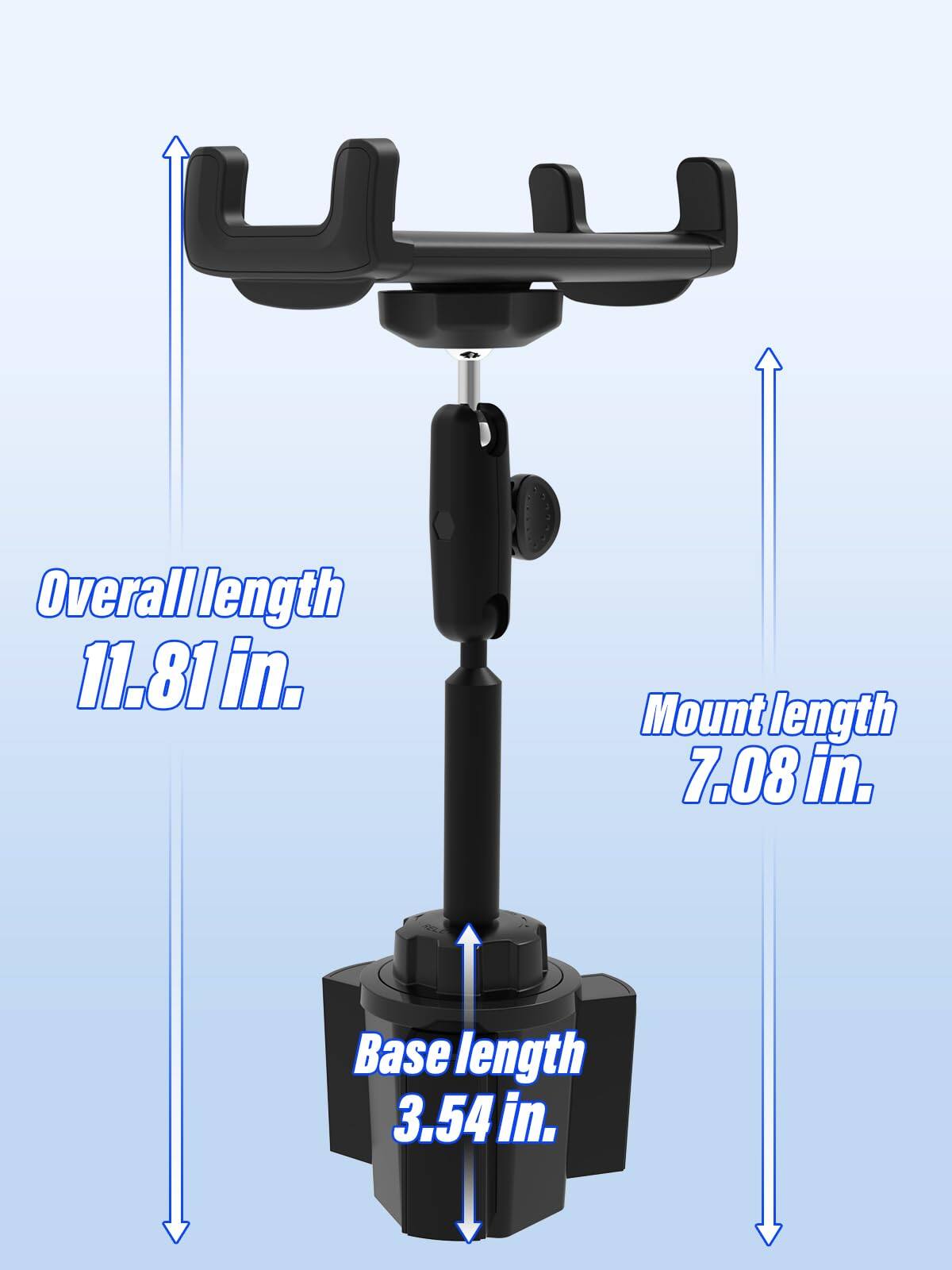 Overall length 11.81 in.  
Mount length 7.08 in.  
Base length 3.54 in.