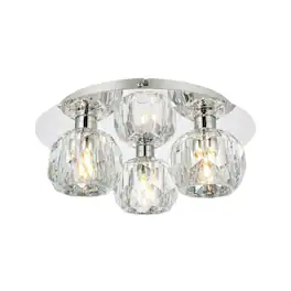 Elegant Lighting - Graham 3 Light Ceiling Lamp in Chrome - Chrome And Clear