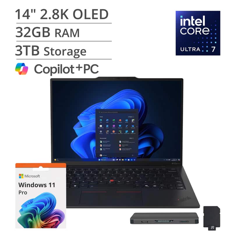 Lenovo - ThinkPad X1 Carbon G13 - Copilot+ PC - 14" 3K OLED Laptop - Intel Ultra 7 with 32GB Memory - 2TB SSD - Black