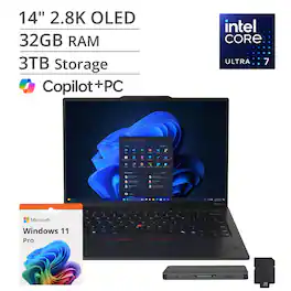 Lenovo - ThinkPad X1 Carbon G13 - Copilot+ PC - 14" 3K OLED Laptop - Intel Ultra 7 with 32GB Memory - 2TB SSD - Black