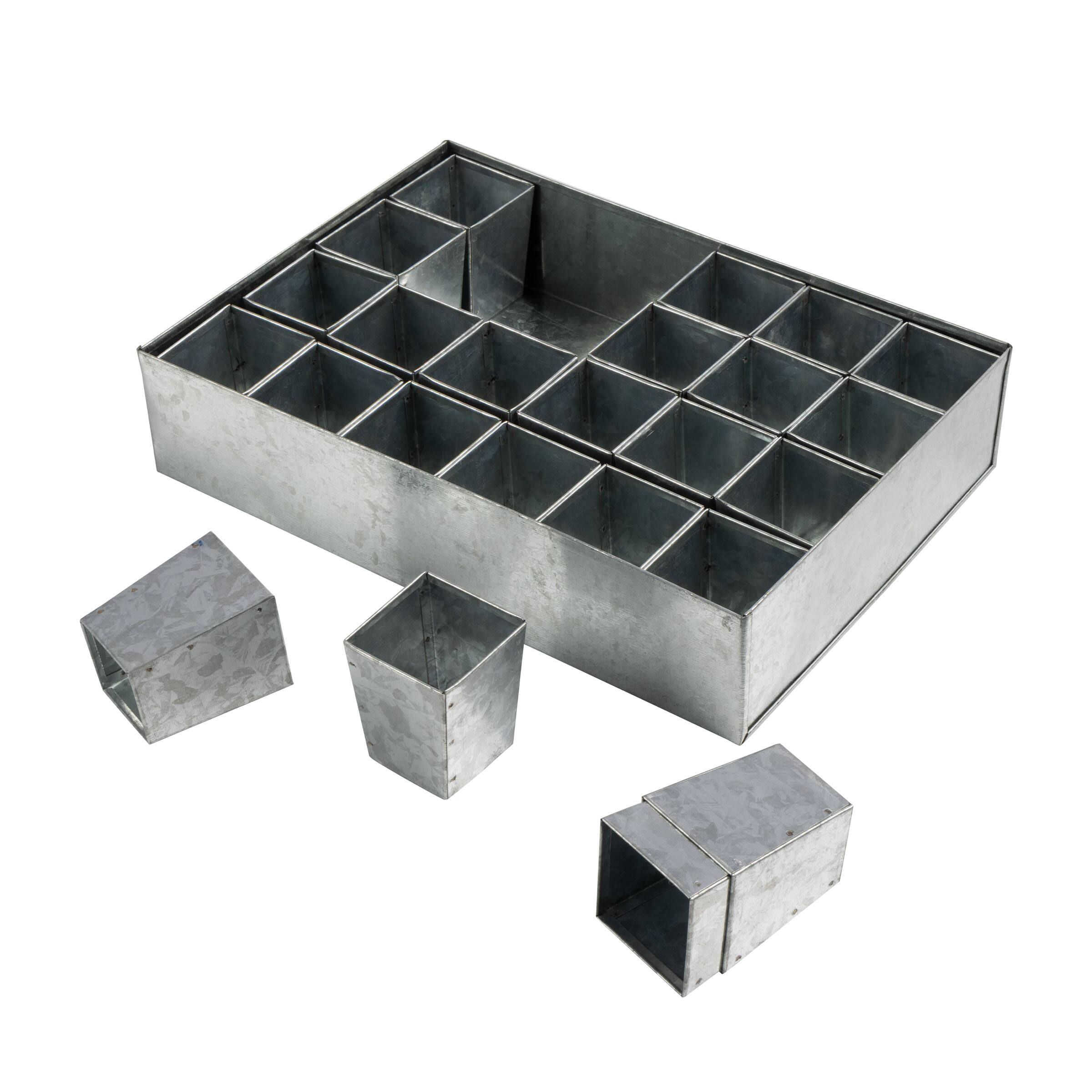 Front. Kings County Tools - Steel Metal Seed Starter Tray - Silver.