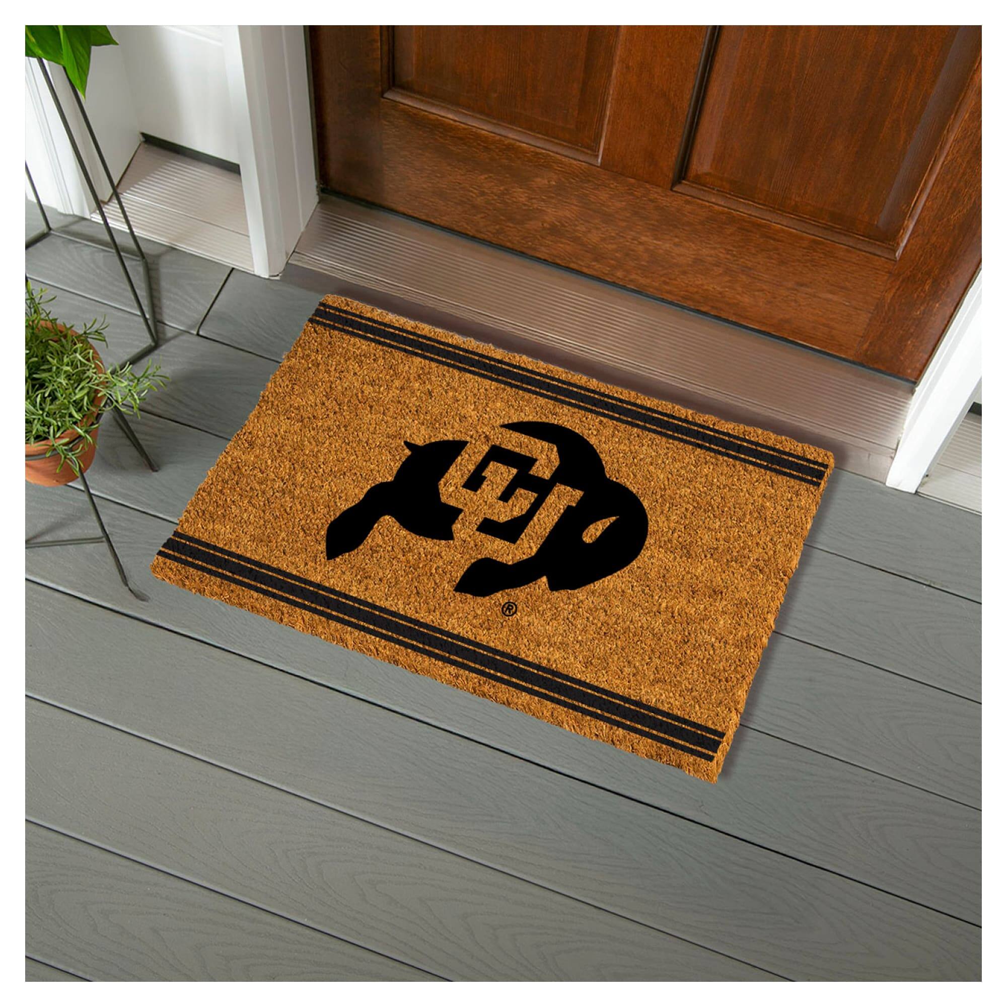 Alt View 1. Evergreen Enterprises - Colorado Buffaloes 28" x 16" Primary Logo Outdoor Coir Entryway Mat - Multicolor.
