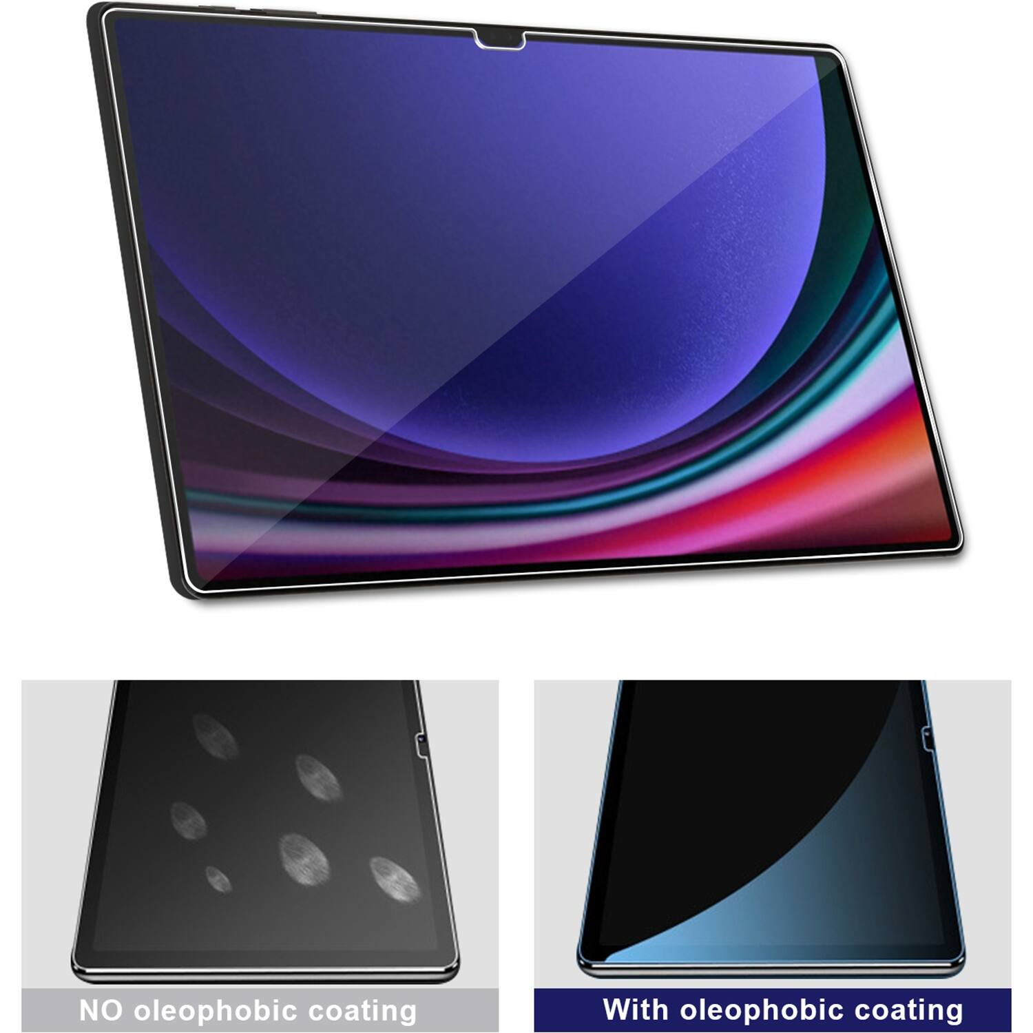 No oleophobic coating With oleophobic coating