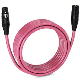 Lyxpro - 20 ft Balanced XLR Cable, Male to Female, 3 Pin Microphone Cable - Pink