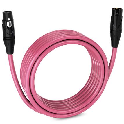 Front. Lyxpro - 20 ft Balanced XLR Cable, Male to Female, 3 Pin Microphone Cable - Pink.