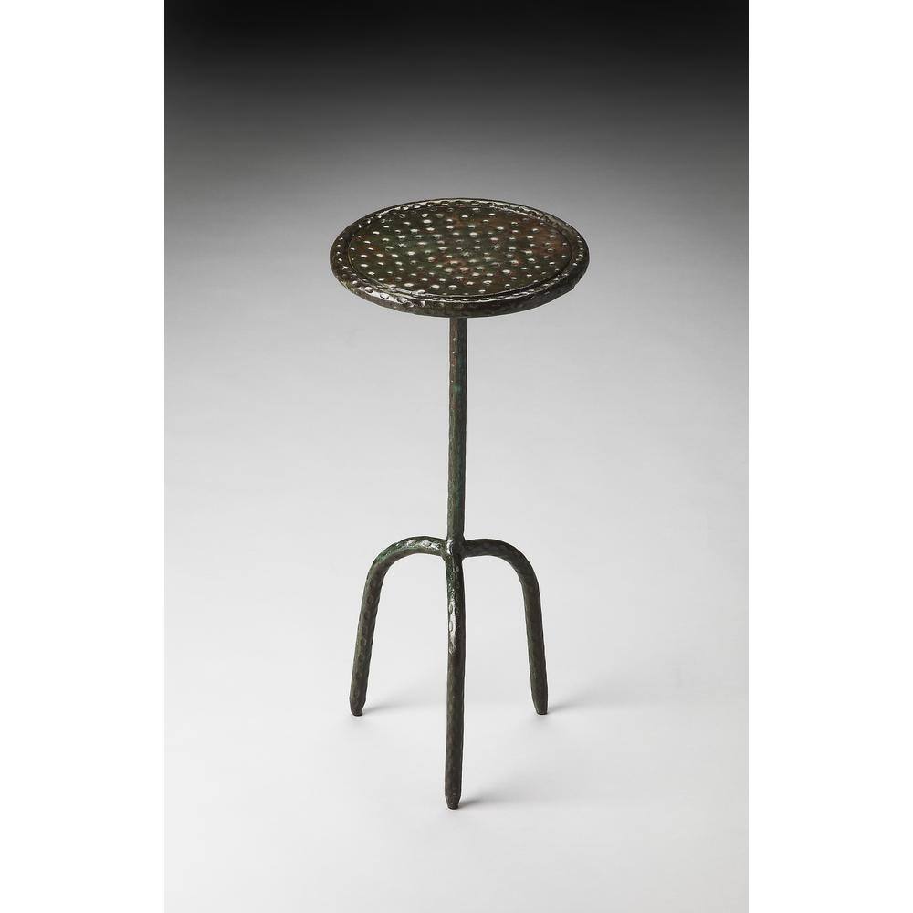 Left. Butler Specialty - Founders Iron Side Table - Bronze,Gray,Silver.