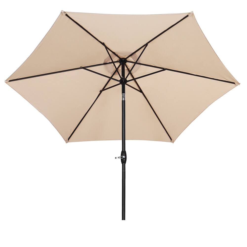 Back. Ainfox - Ainfox 9ft Patio Umbrella Without Lights - Khaki.