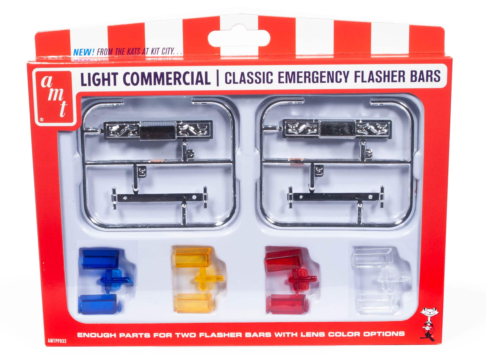 Skill 2 Model Kit Light Commercial Classic Emergency Flasher Bars Set of 10 pieces for 1/25 Scale Model by AMT - Multicolor